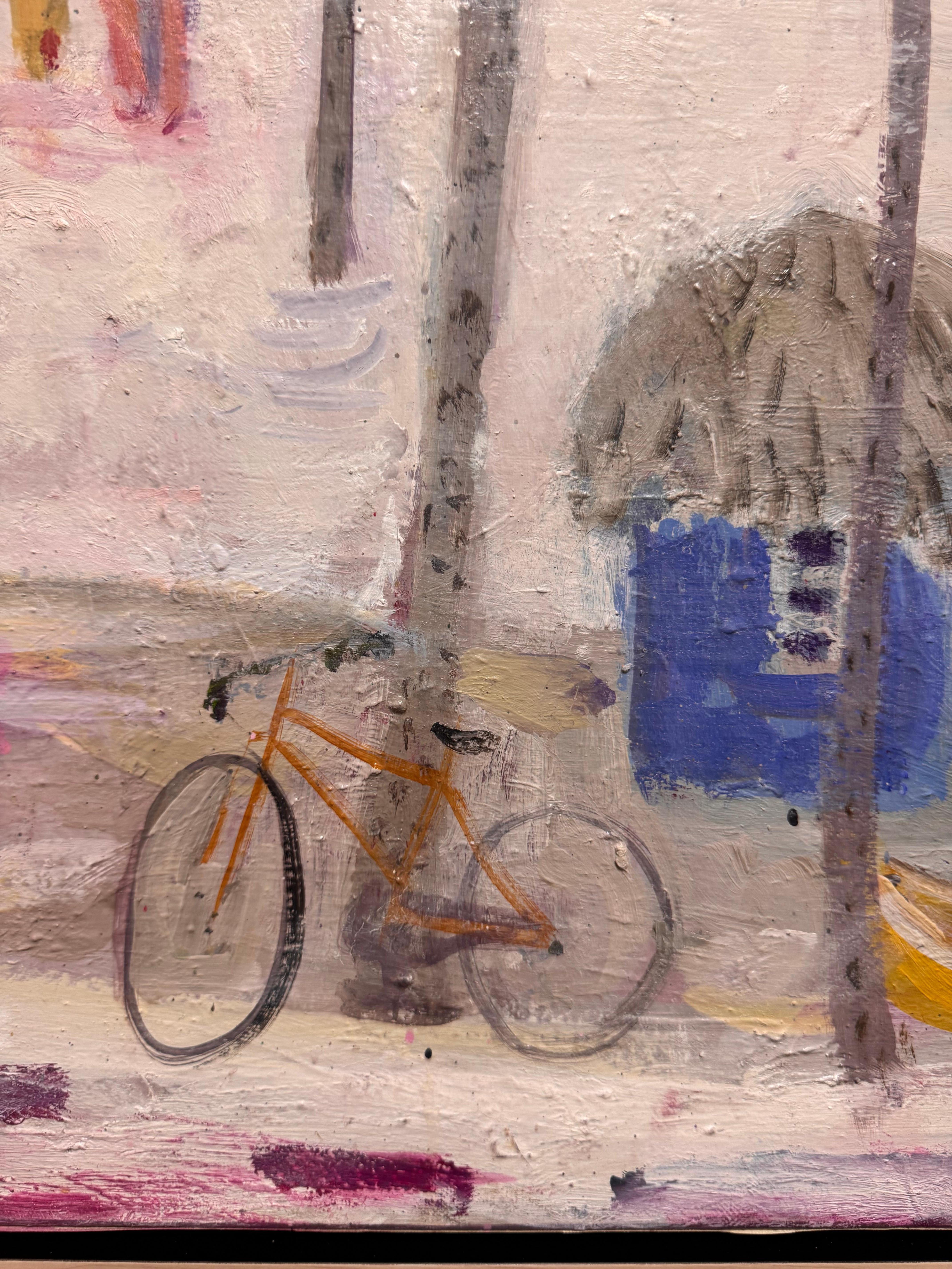 Momento Magico - Gray Landscape Painting by Paloma Hinojosa