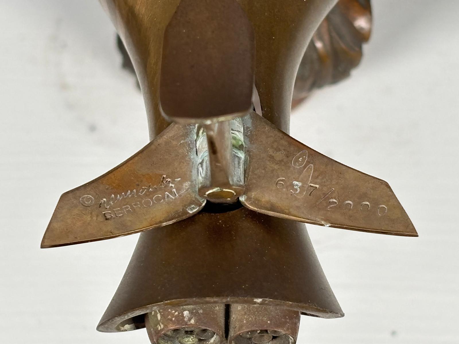 Paloma Jet Model Bronze and Brass Sculpture by Miguel Berrocal For Sale 1