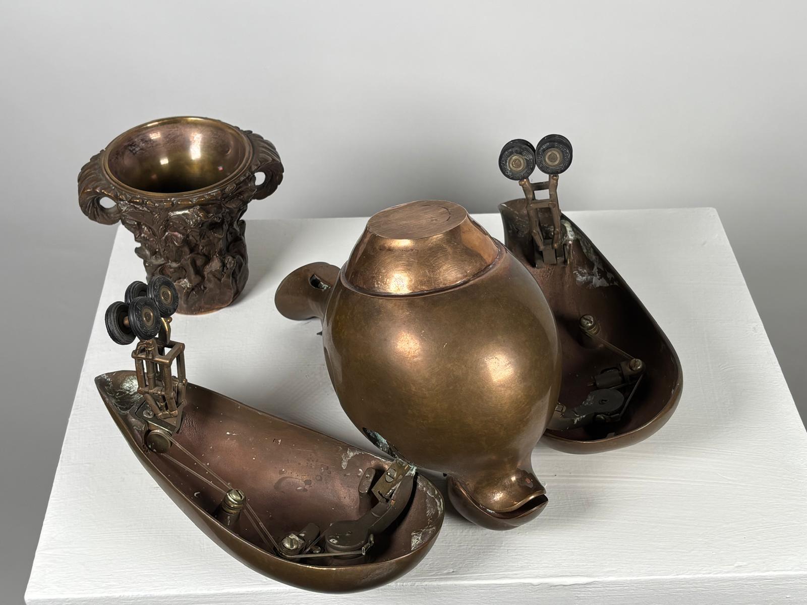 Paloma Jet Model Bronze and Brass Sculpture by Miguel Berrocal For Sale 2