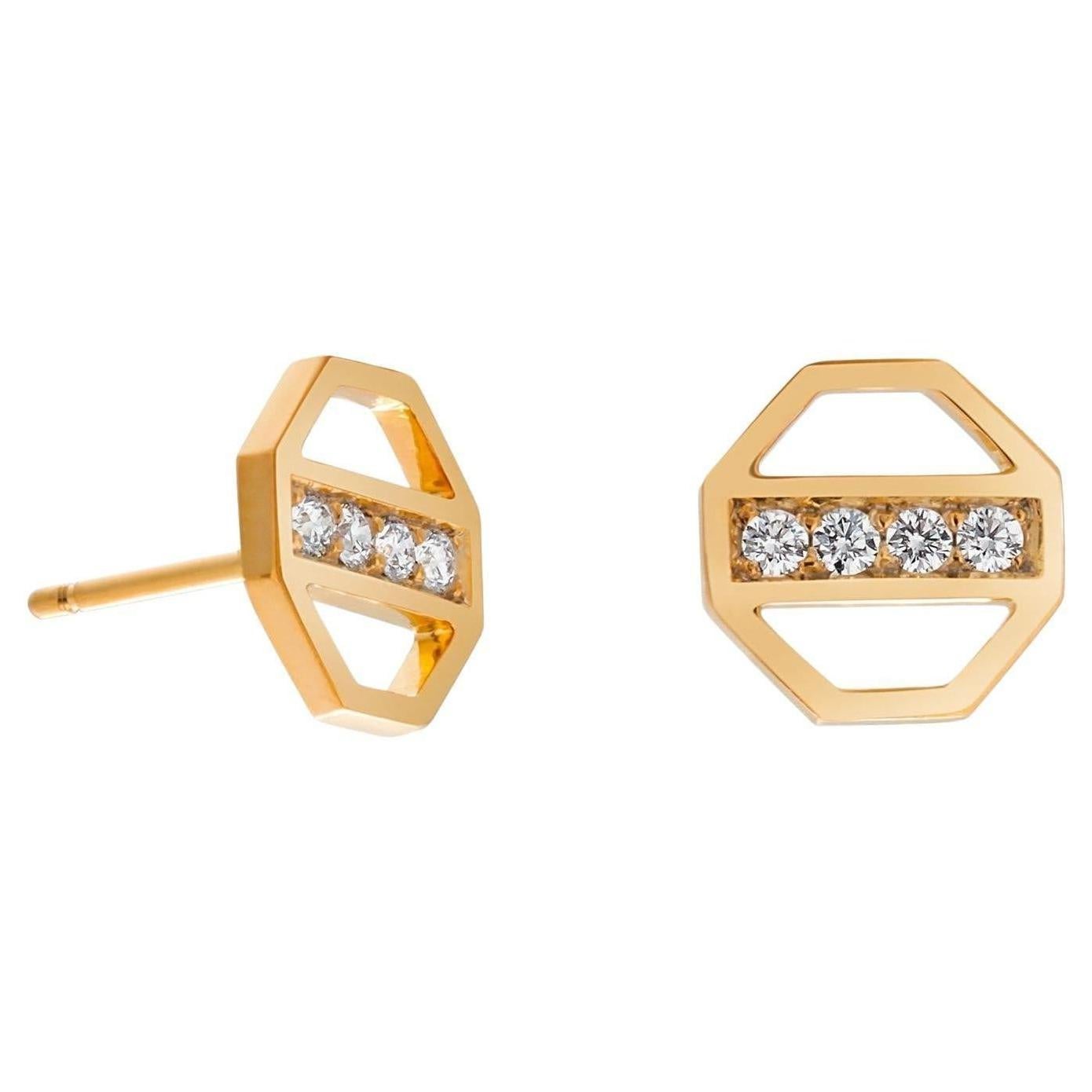 Vintage Tiffany 18 Karat Gold Diamonds 0.40 Inch Wide Earrings By Paloma Picasso 2