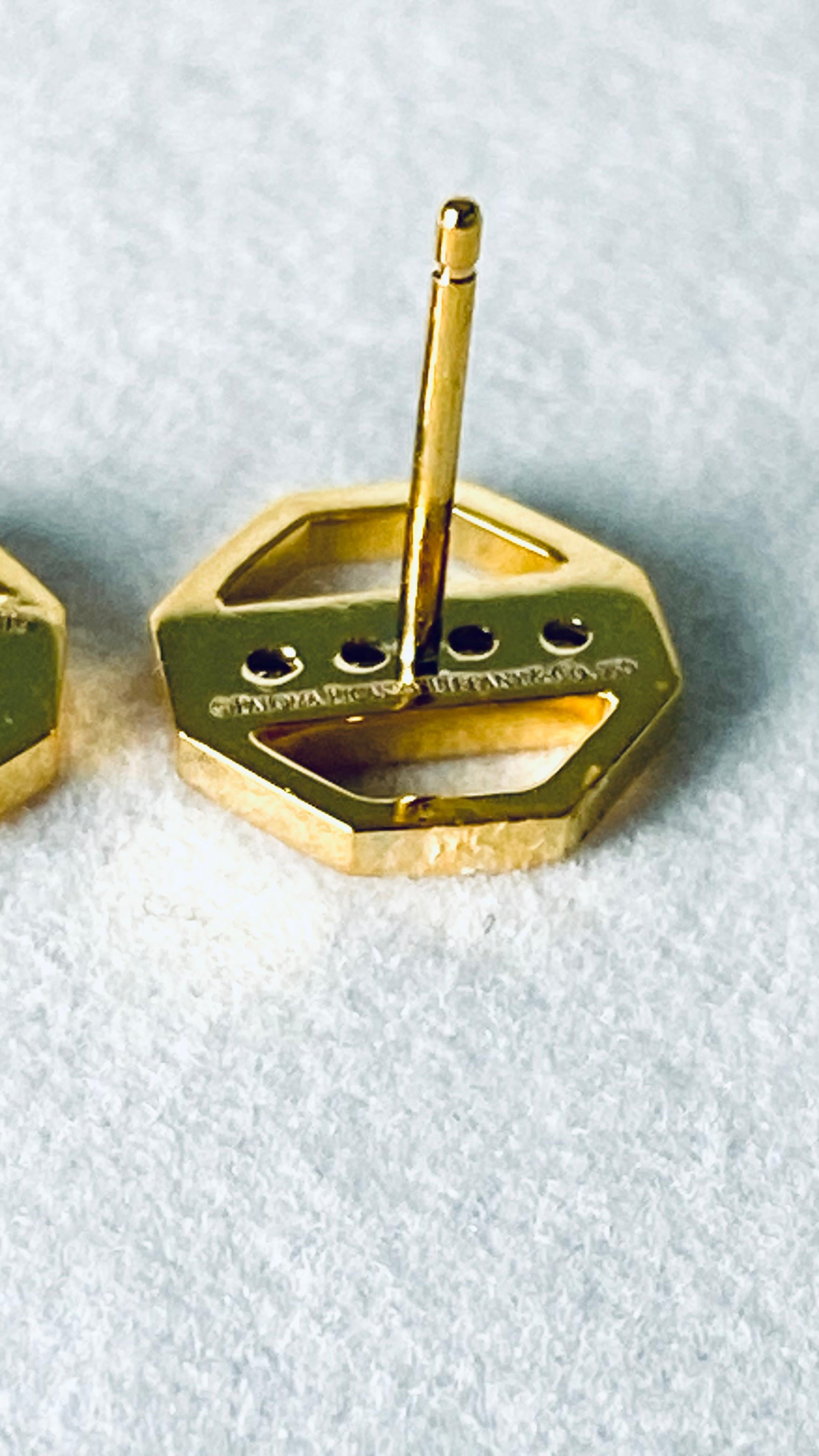 Vintage Tiffany 18 Karat Gold Diamonds 0.40 Inch Wide Earrings By Paloma Picasso 7