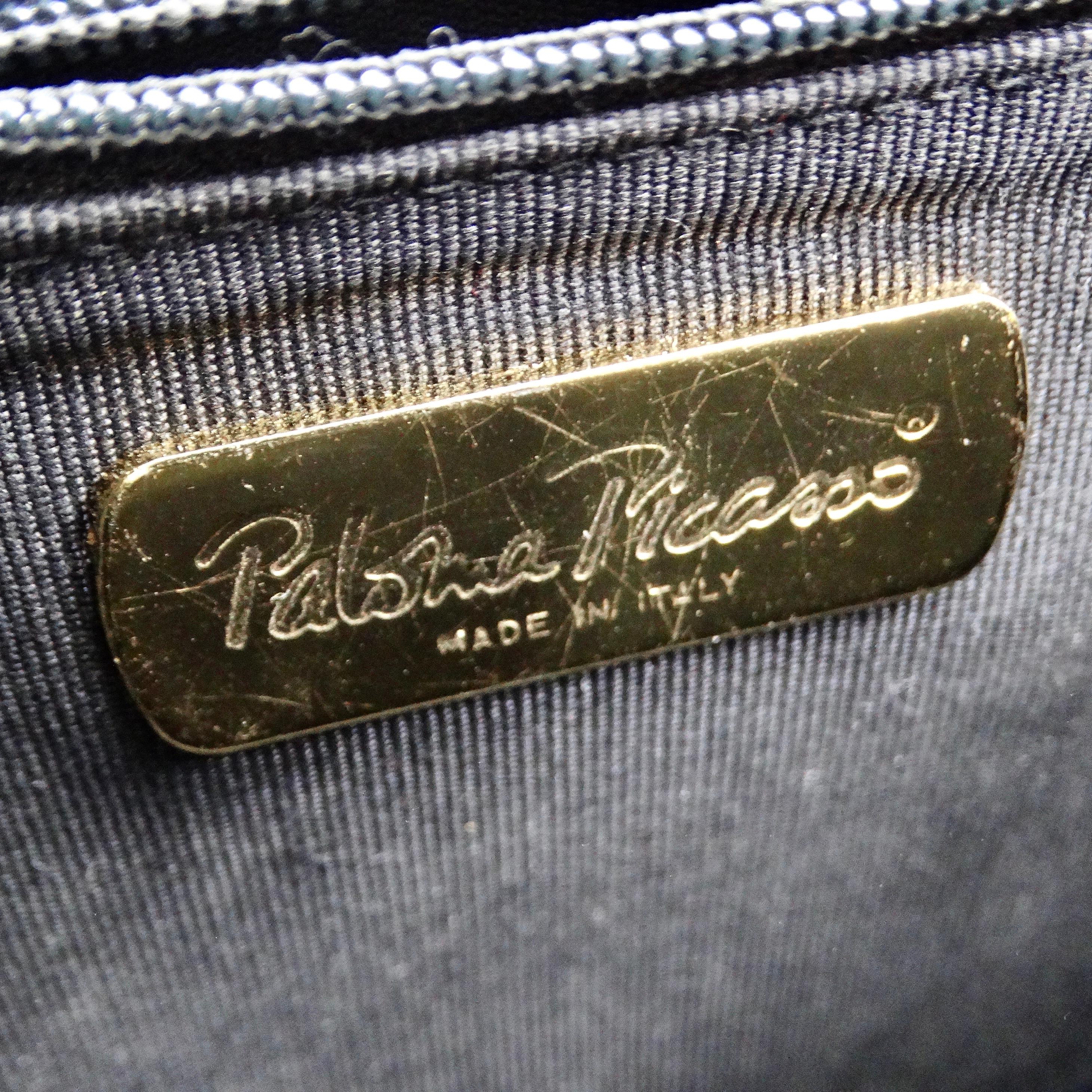 Paloma Picasso 1980s Black Leather Shoulder Bag 6