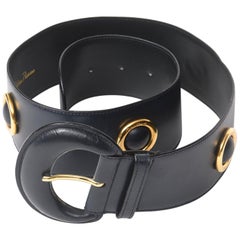 Paloma Picasso 1980s Navy and Gold Belt