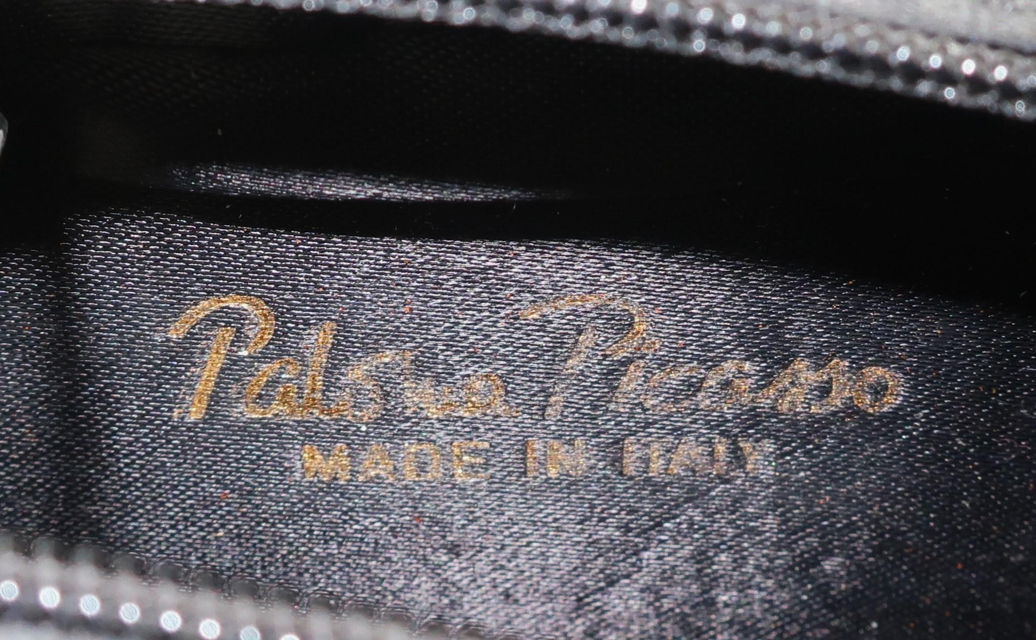 PALOMA PICASSO Bolso de noche de satén negro y dorado estilo Art Déco en venta 7