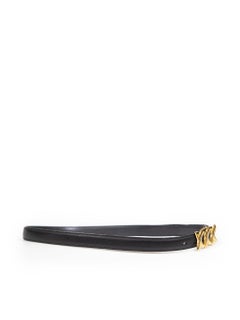 Paloma Picasso Black Leather X Buckle Belt