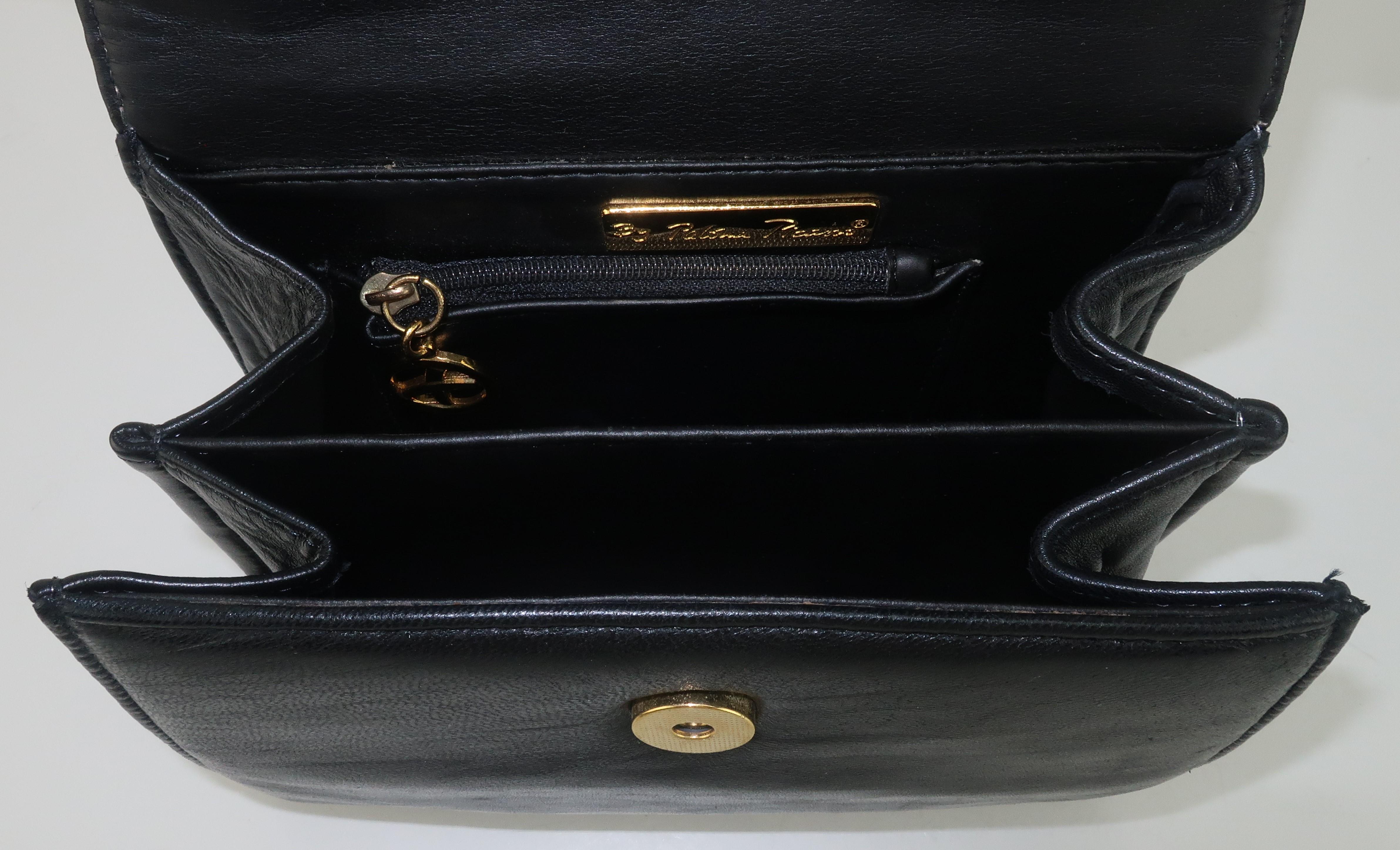 Paloma Picasso Black Leather X Logo Handbag 1