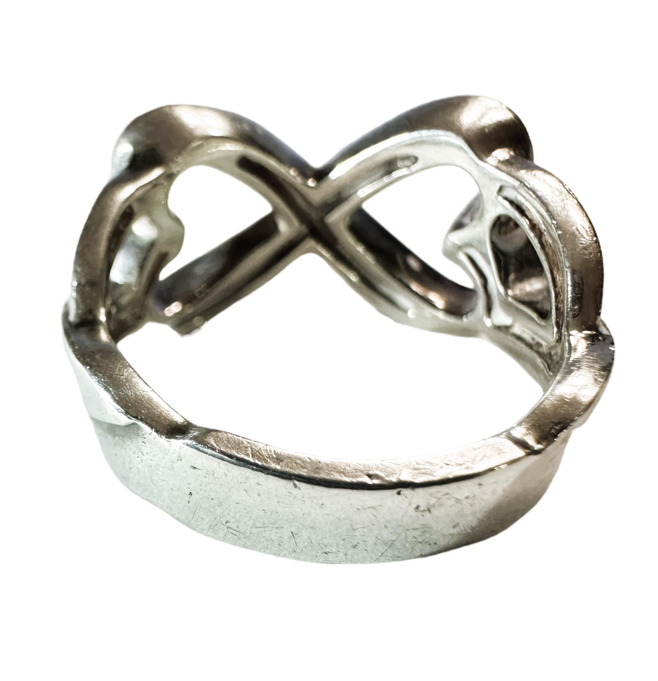 Paloma Picasso by Tiffany & Co Sterling Silver Double Heart Ring 6