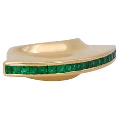 Vintage Paloma Picasso Emerald and Gold Ring Circa 1980