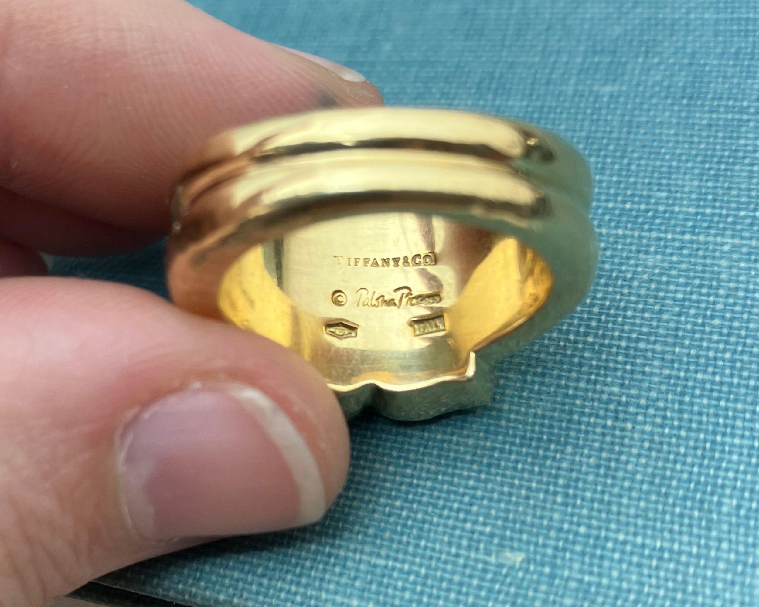 Paloma Picasso for Tiffany and Co Fiori Collection 18K Ring Size 6.5 Bon état - En vente à Brunswick, ME