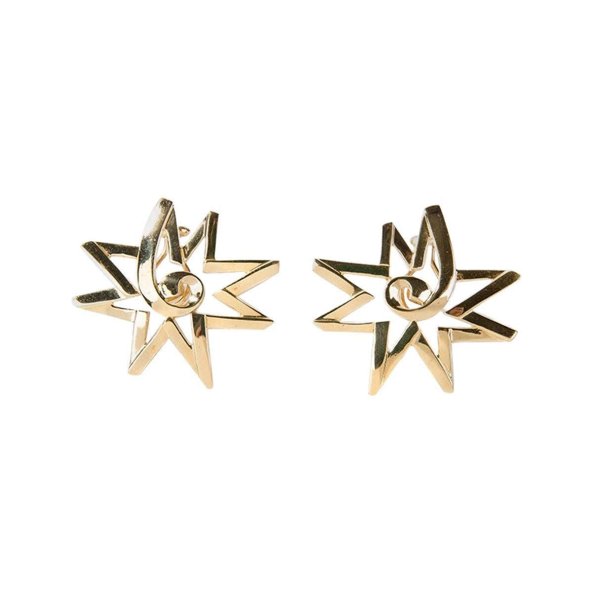 Paloma Picasso for Tiffany & Co. 18 Carat Gold Sun Star Earrings