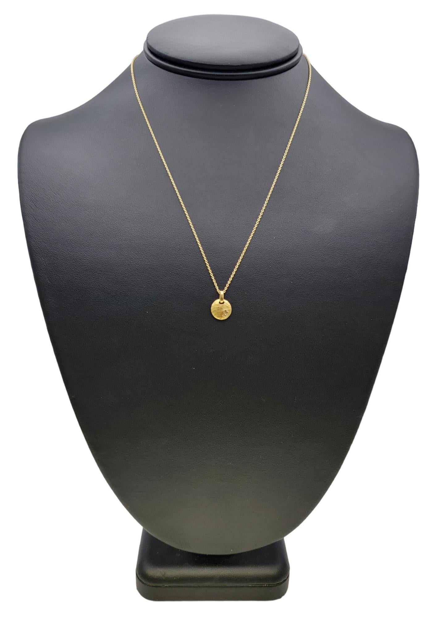 Paloma Picasso for Tiffany & Co. 18 Karat Yellow Gold Hammered Disc Necklace For Sale 5