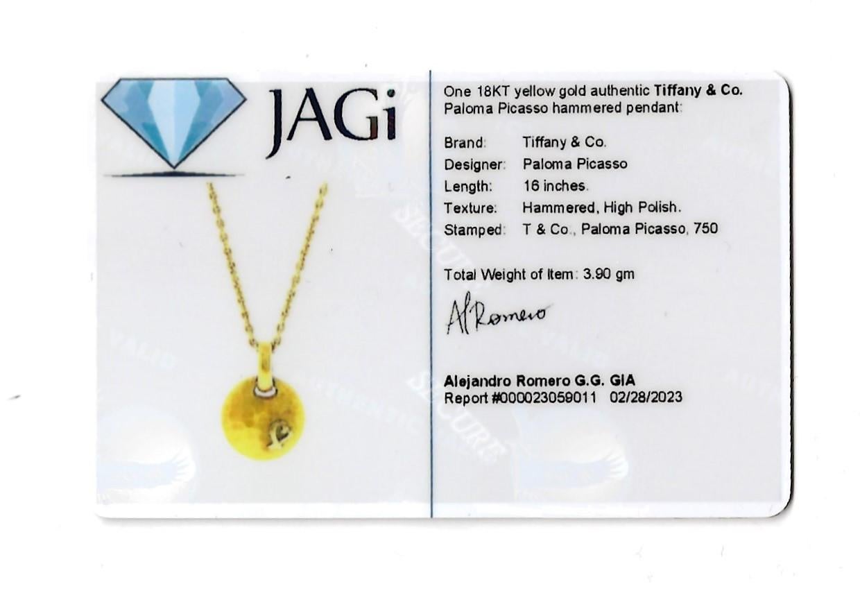 Collier à disques martelés en or jaune 18 carats Paloma Picasso pour Tiffany & Co. en vente 10