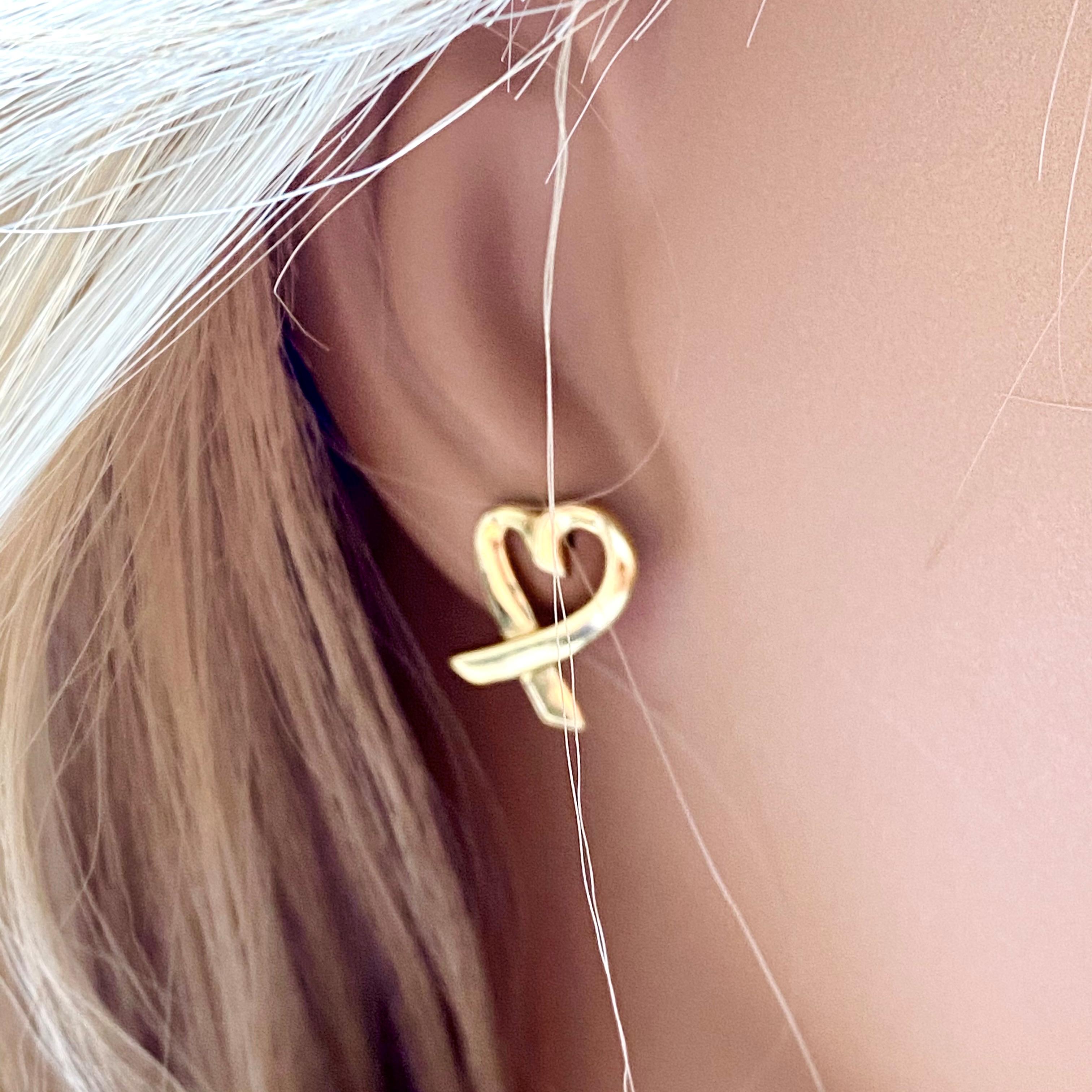 tiffany gold heart earrings