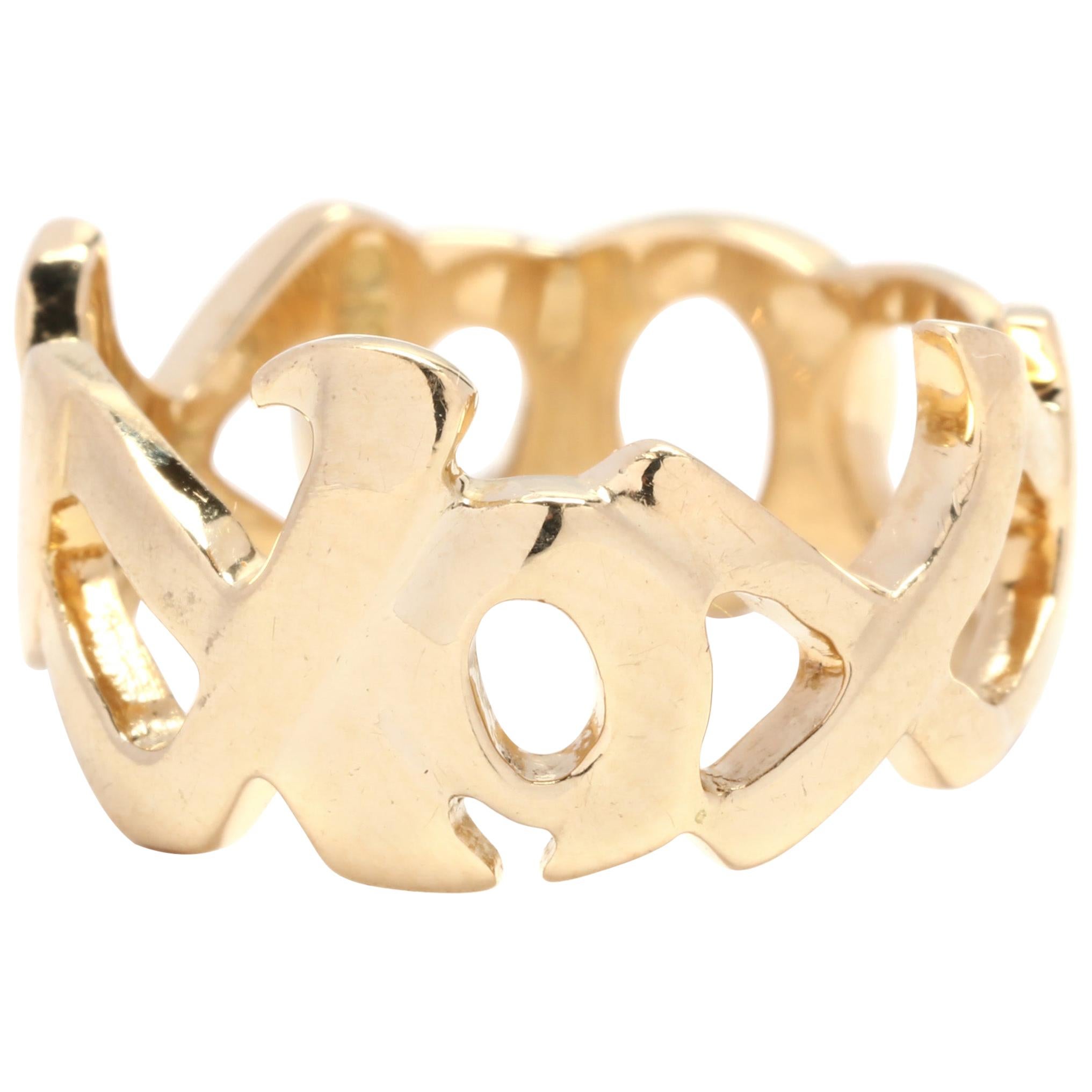 Paloma Picasso for Tiffany & Co. 18 Karat Yellow Gold XO Band Ring
