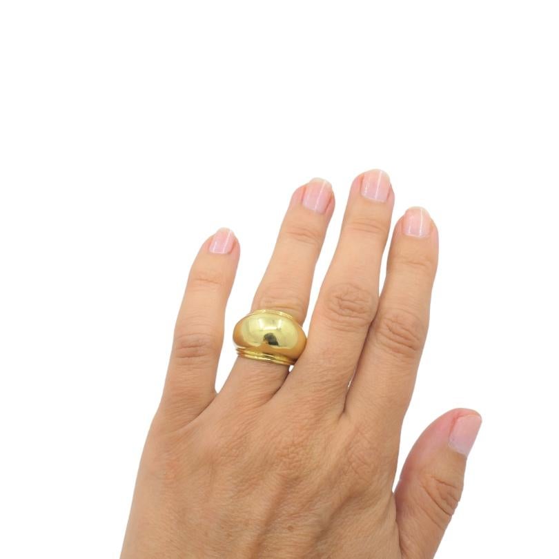 DESIGNER: Paloma Picasso for Tiffany 
Co.
CIRCA: 1980s
MATERIALS: 18k  Gold
WEIGHT: 14.4 Grams
RING SIZE: 6.5
MEASUREMENT: Top - 9/16