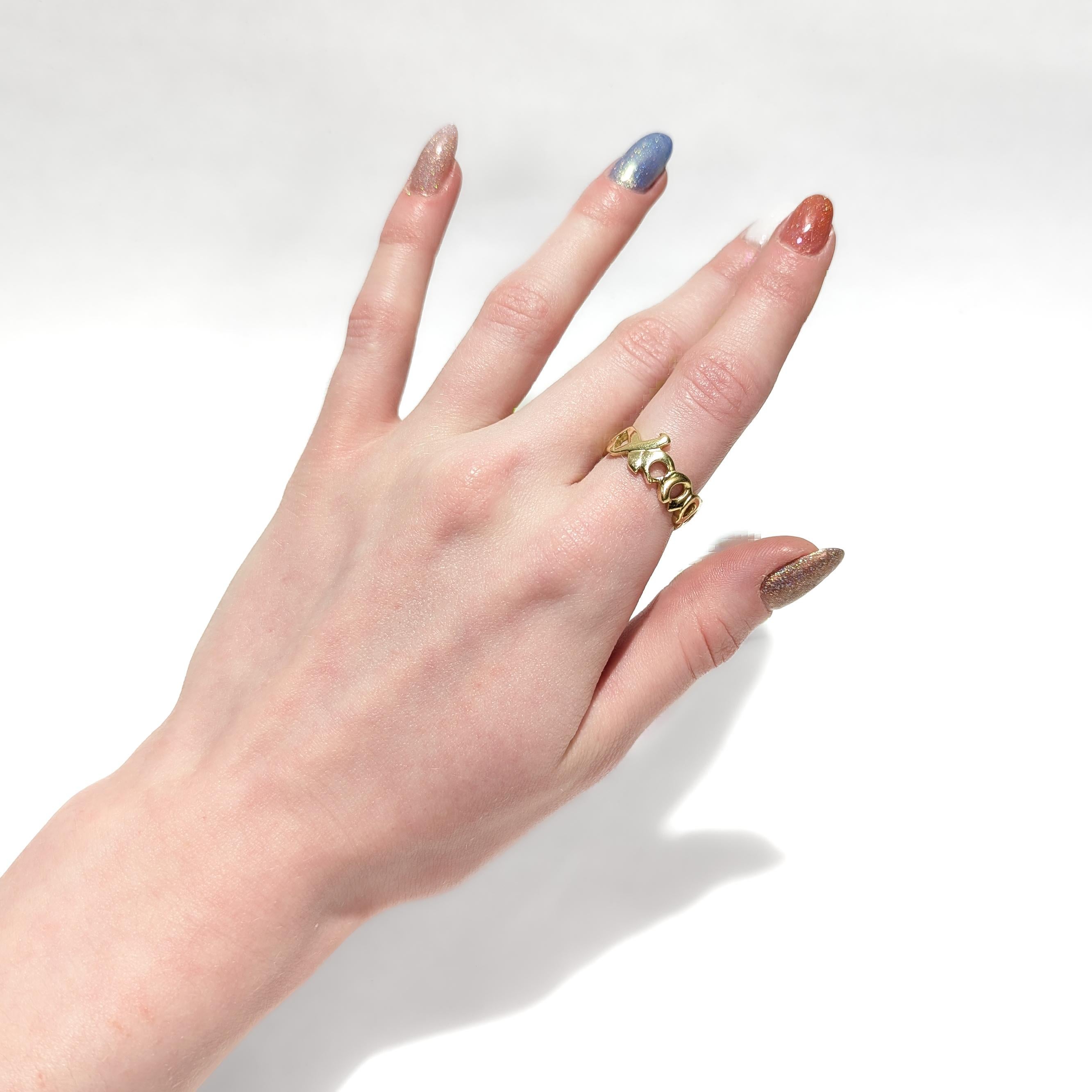 Paloma Picasso for Tiffany & Co. 18k Gold Graffiti Love & Kisses XO Ring 4