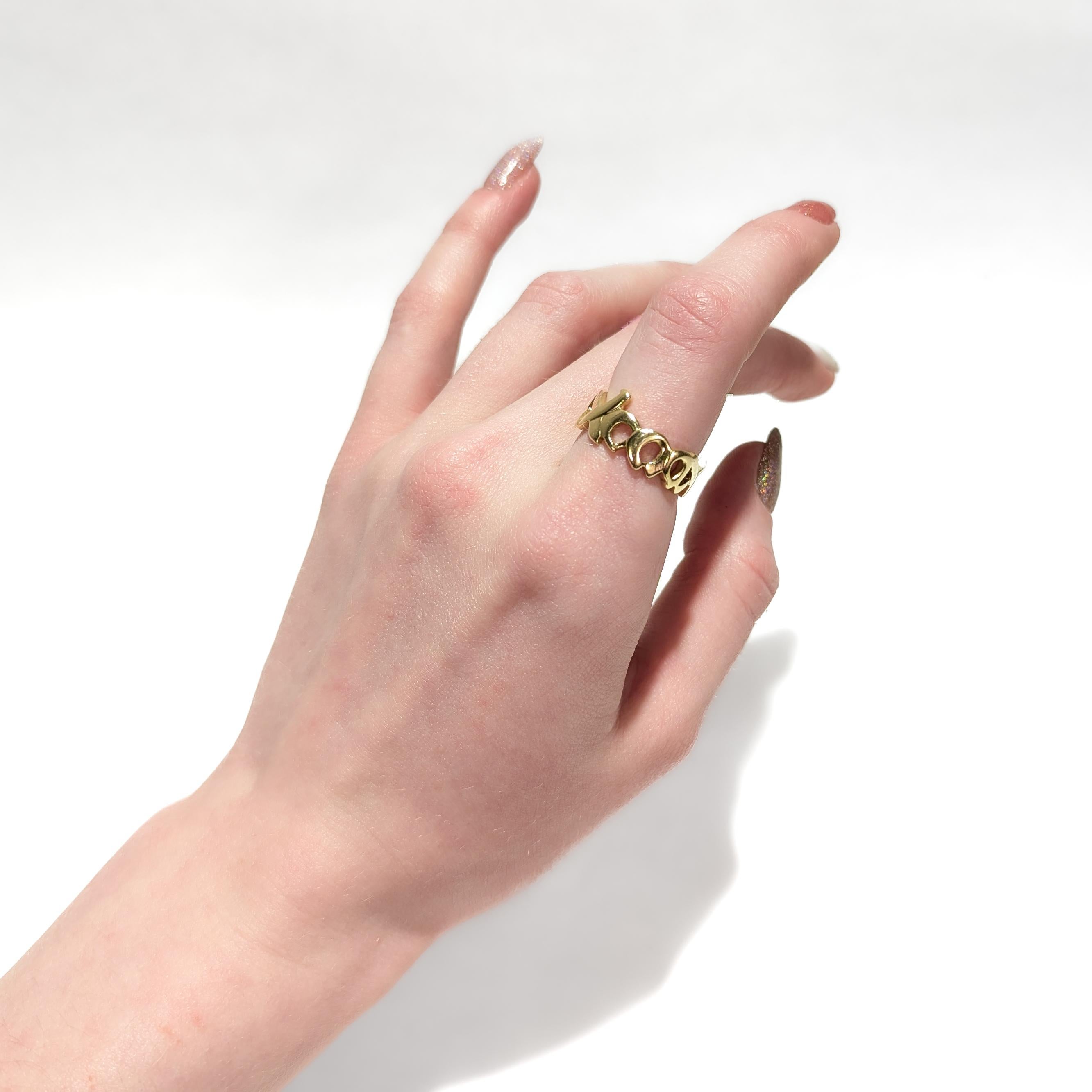 Paloma Picasso for Tiffany & Co. 18k Gold Graffiti Love & Kisses XO Ring 6