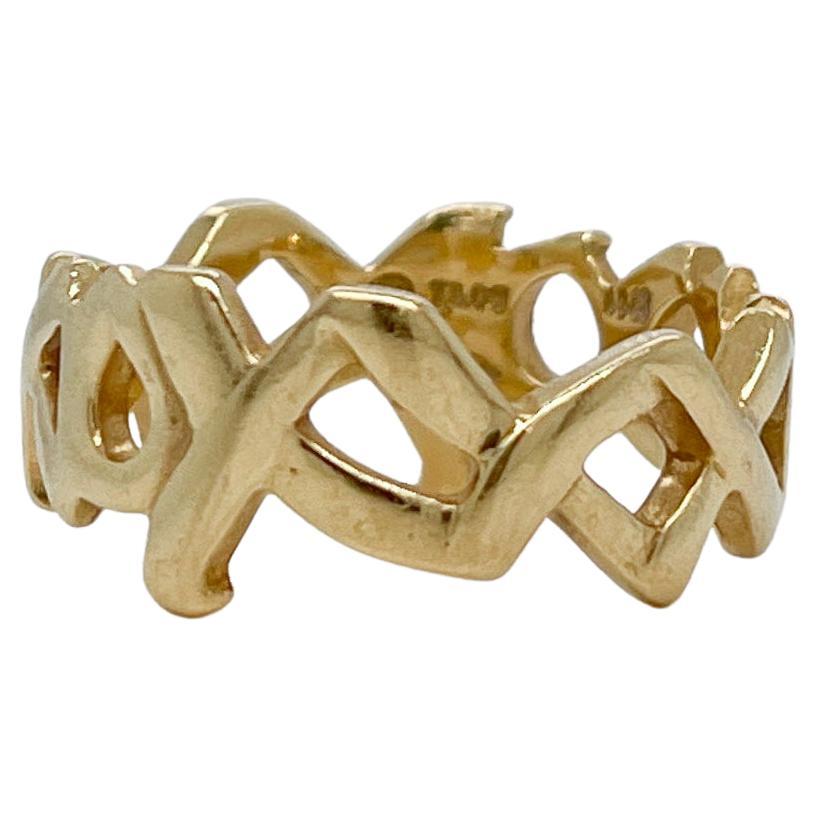 Paloma Picasso for Tiffany & Co. 18k Gold Graffiti Love & Kisses XO Ring