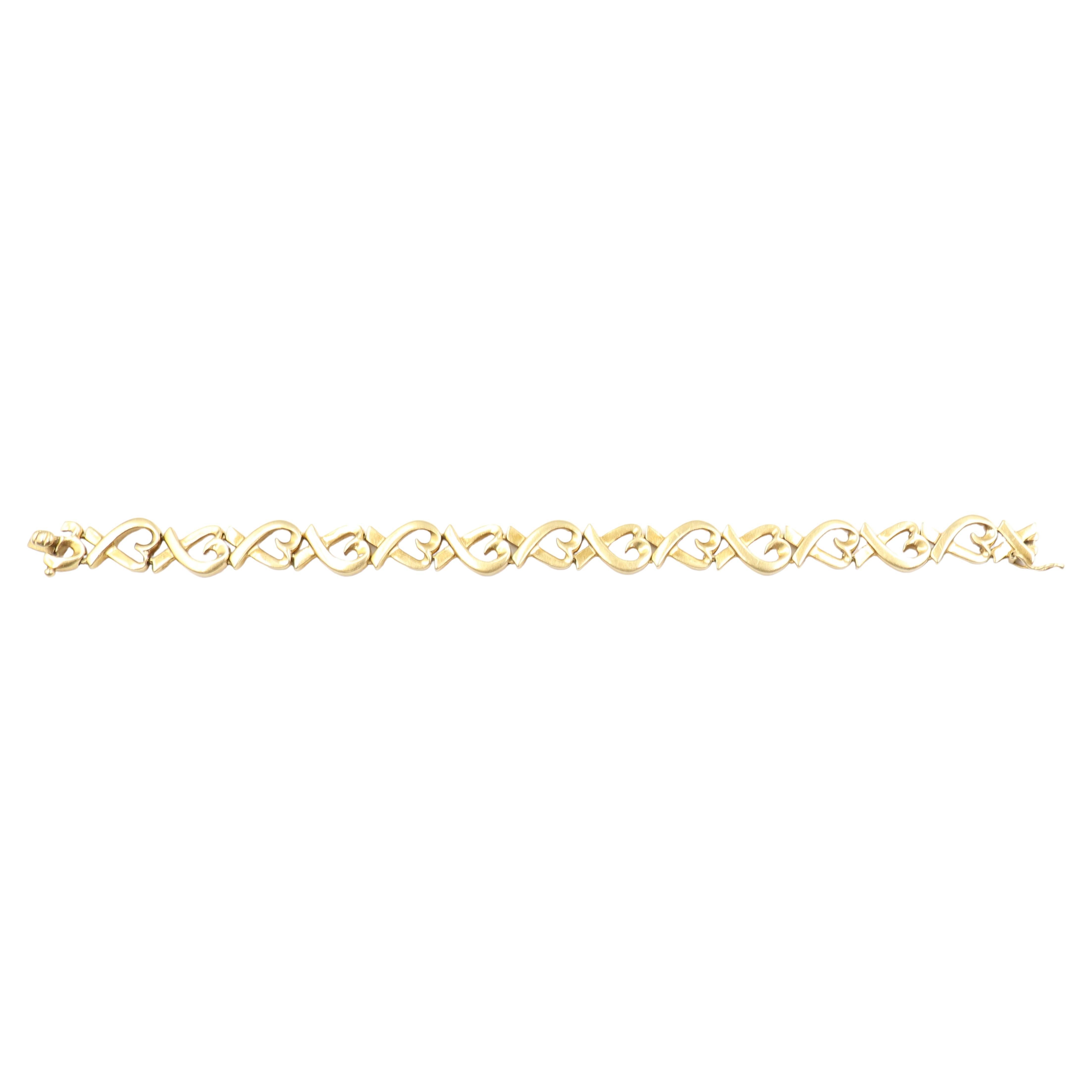 Paloma Picasso for Tiffany & Co 18k Gold Loving Heart Bracelet For Sale