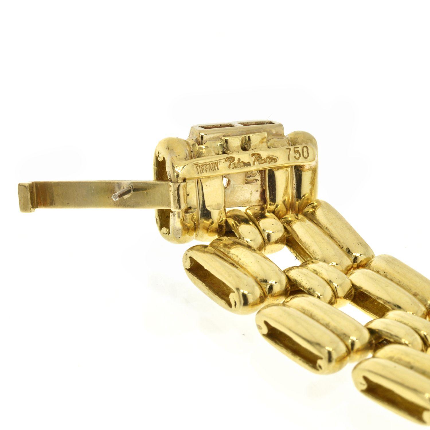Paloma Picasso für Tiffany & Co. 18K Gold Halsband mit mehreren Edelsteinen und gerippten Gliedern Halskette Damen
