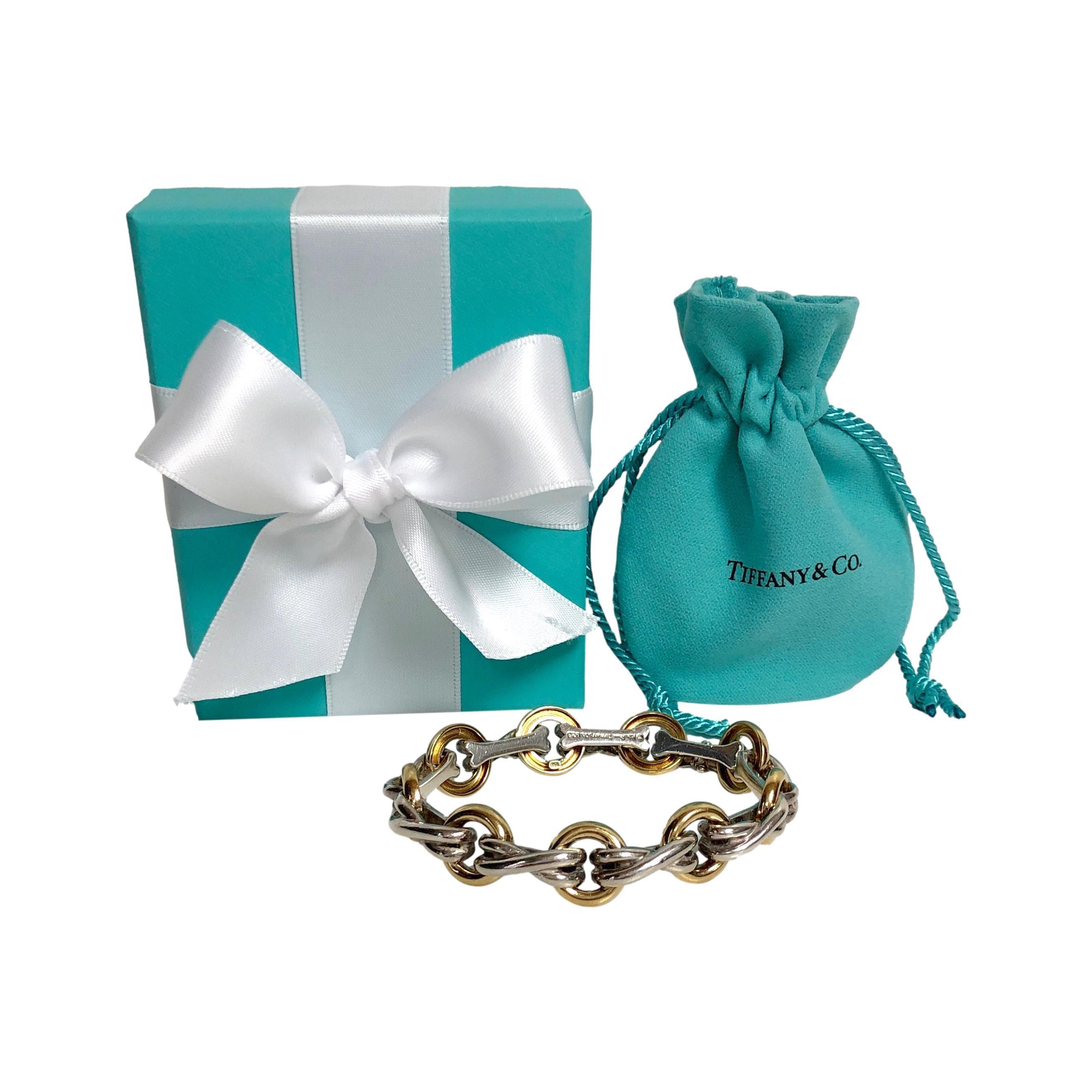 Paloma Picasso for Tiffany & Co. 18K Yellow Gold and Silver XO Vintage Bracelet 1