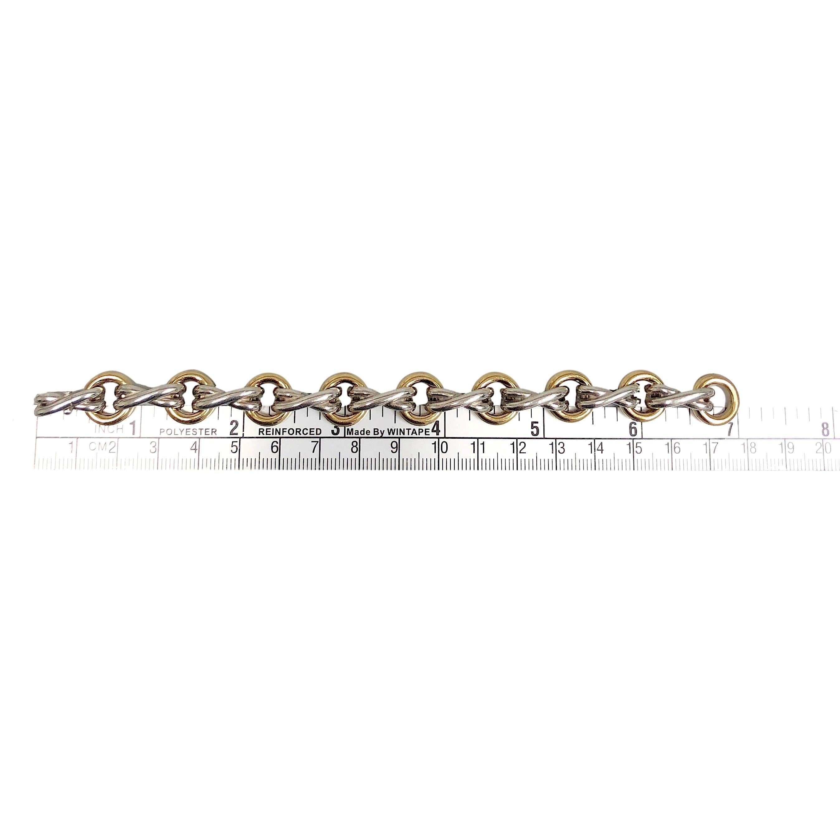 Paloma Picasso for Tiffany & Co. 18K Yellow Gold and Silver XO Vintage Bracelet 2