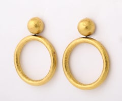 Paloma Picasso for Tiffany & Co. 18K Yellow Gold Hammered Hoop Earrings