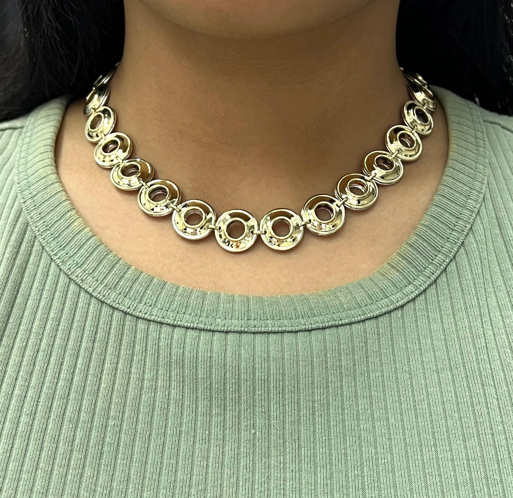 Paloma Picasso for Tiffany & Co. 18k Yellow Gold & Silver Link Necklace 3