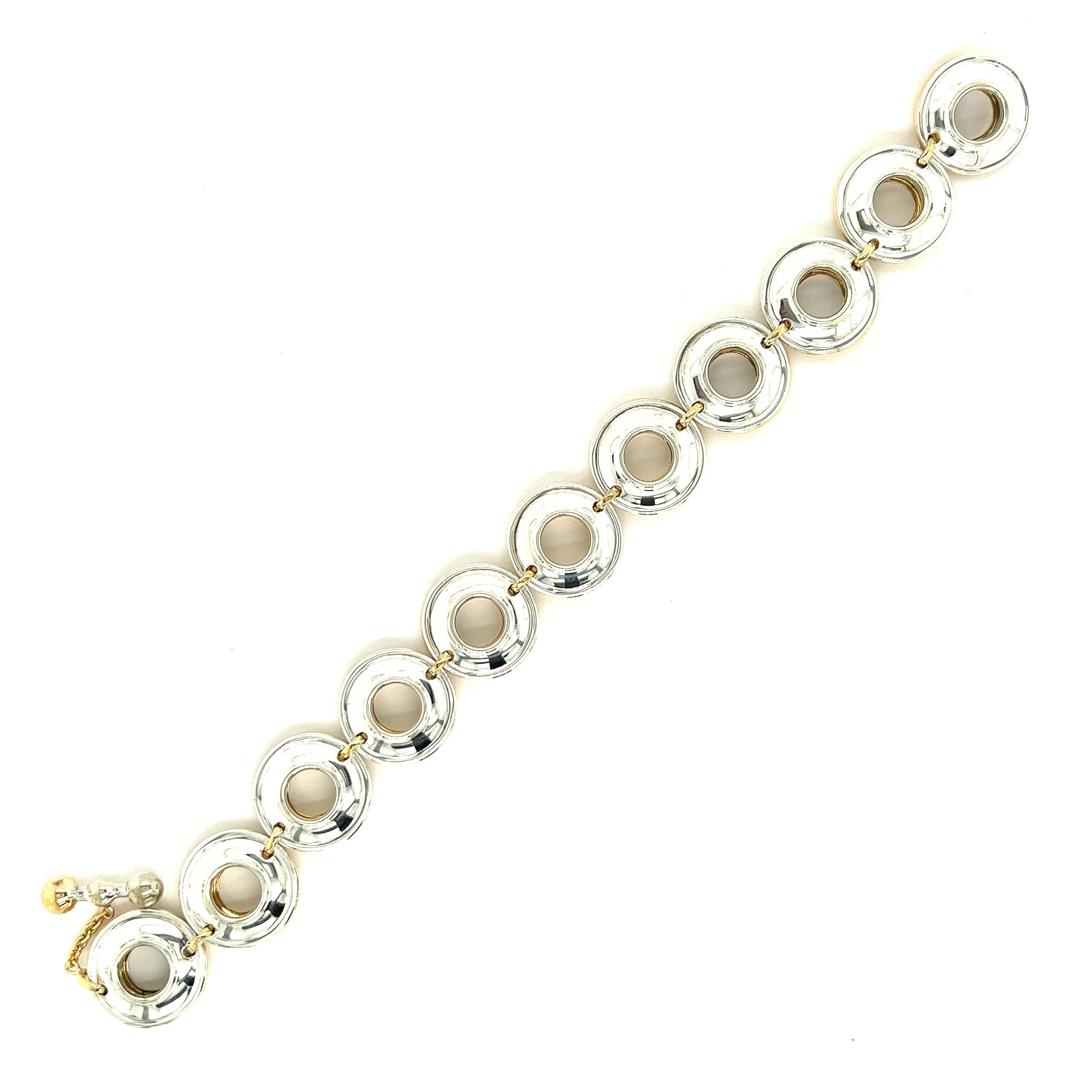 Contemporary Paloma Picasso for Tiffany & Co. 18k Yellow Gold & Silver Links Bracelet For Sale