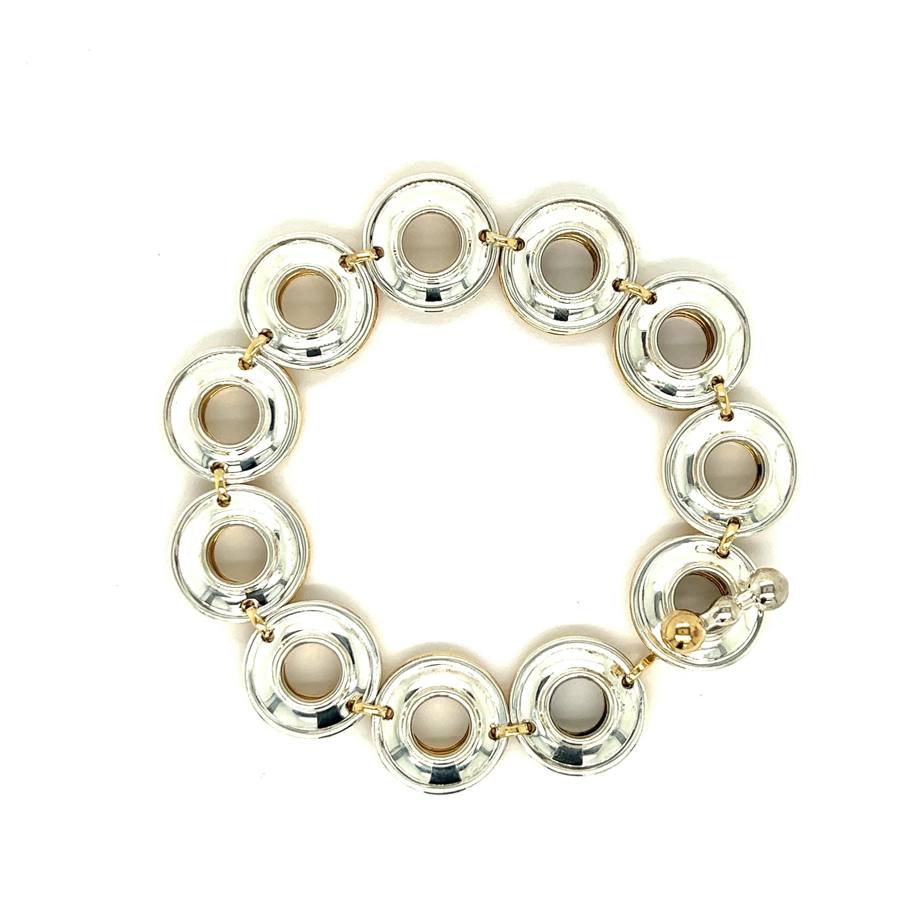 Women's Paloma Picasso for Tiffany & Co. 18k Yellow Gold & Silver Links Bracelet For Sale