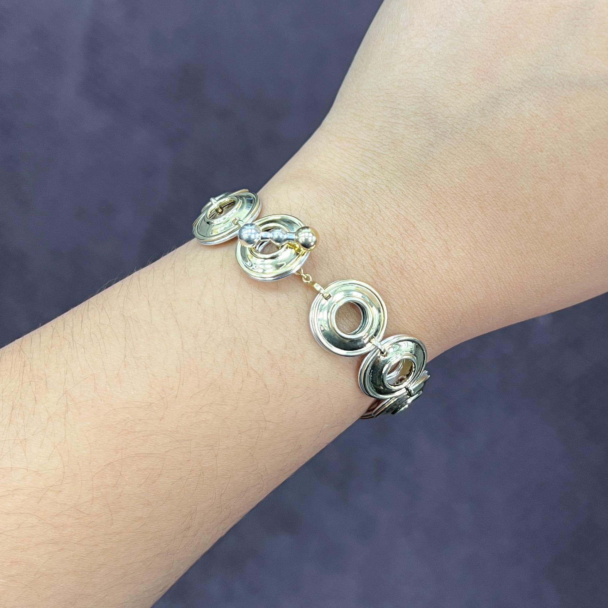 Paloma Picasso for Tiffany & Co. 18k Yellow Gold & Silver Links Bracelet For Sale 3