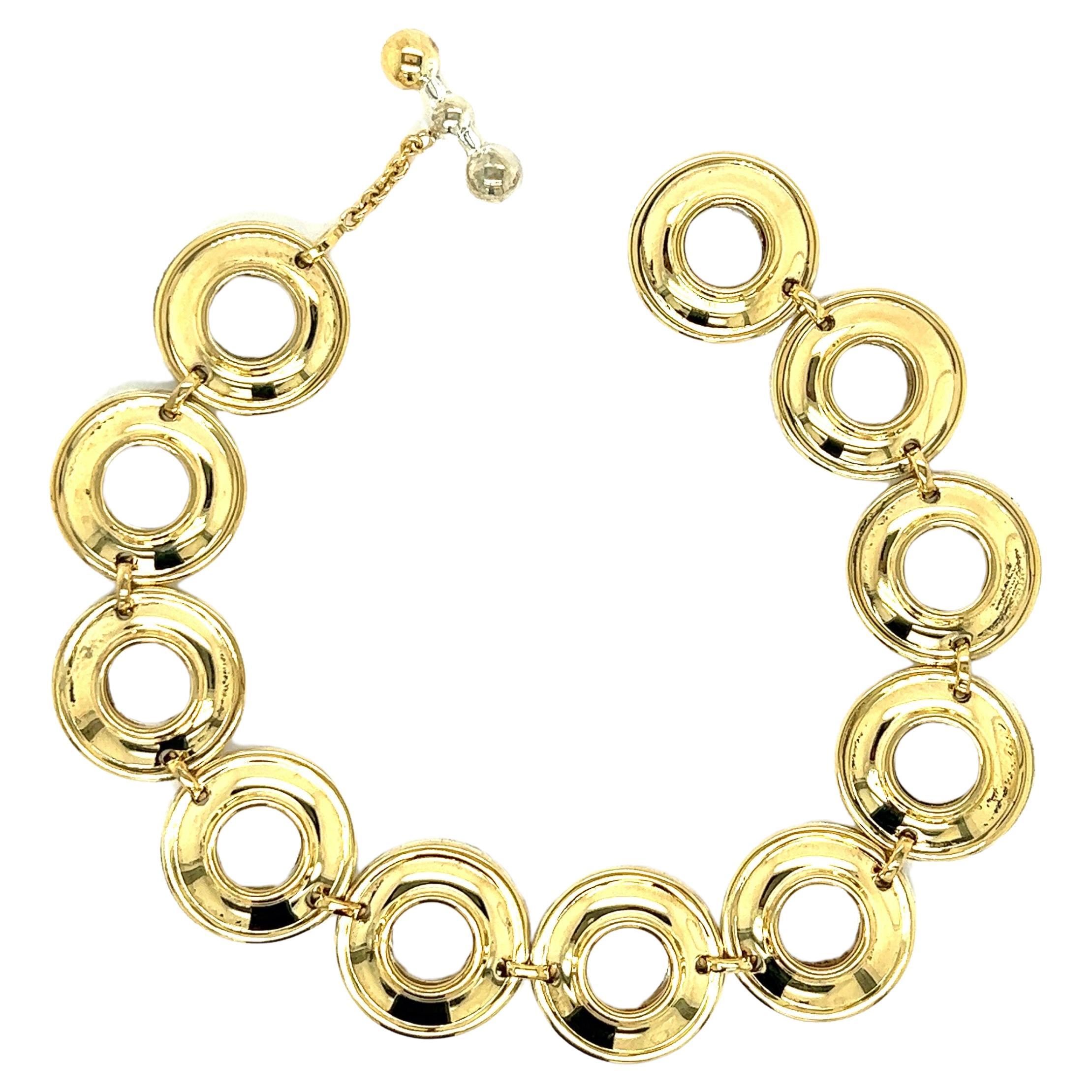 Paloma Picasso pour Tiffany & Co. Bracelet à maillons en or jaune 18k et argent en vente