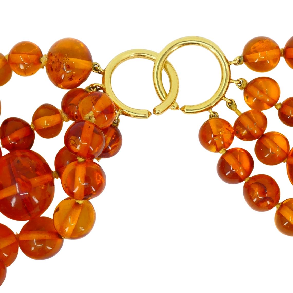 Paloma Picasso for Tiffany & Co. Amber Beads Gold Collar Necklace For Sale 1