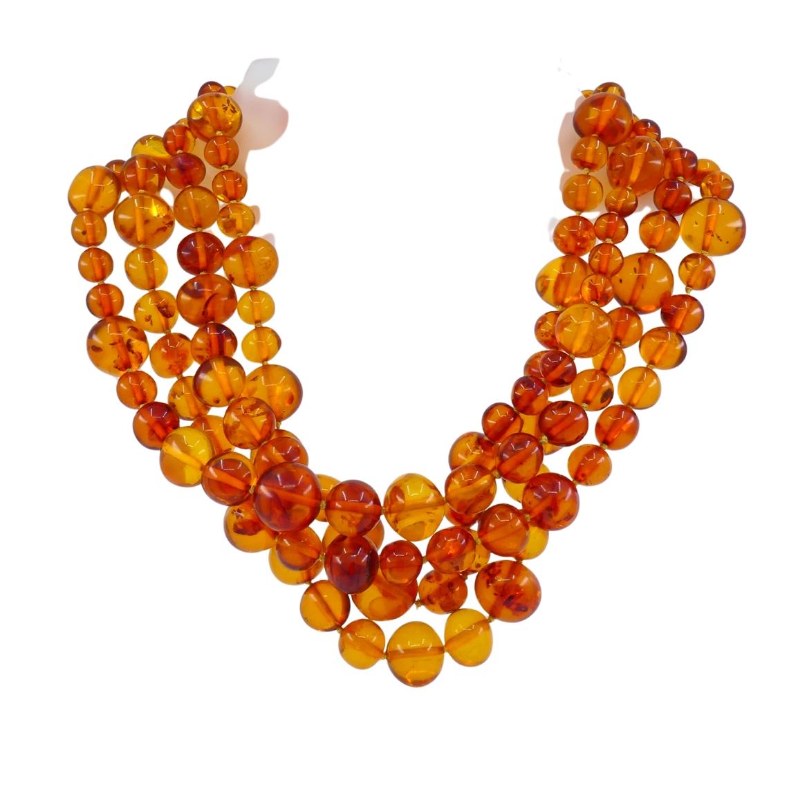 Paloma Picasso for Tiffany & Co. Amber Beads Gold Collar Necklace For Sale 4