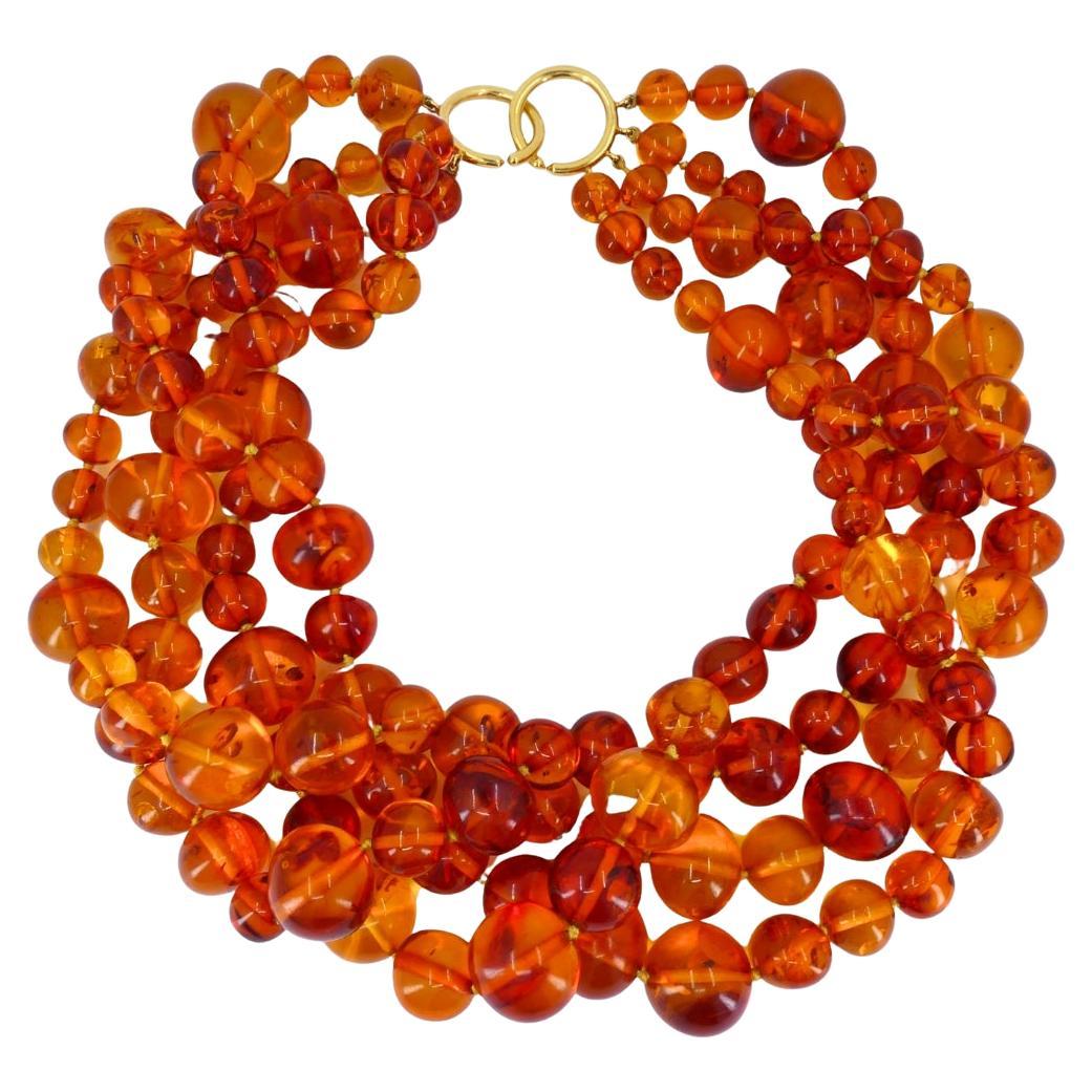 Paloma Picasso for Tiffany & Co. Amber Beads Gold Collar Necklace For Sale