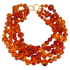 Paloma Picasso for Tiffany & Co. Amber Beads Gold Collar Necklace