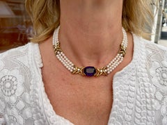 Paloma Picasso for Tiffany & Co. Amethyst-Diamond and Pearl Choker Necklace