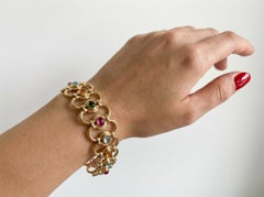 Paloma Picasso for Tiffany & Co. Baroque Multi-Gem 18K Gold Wide Bracelet