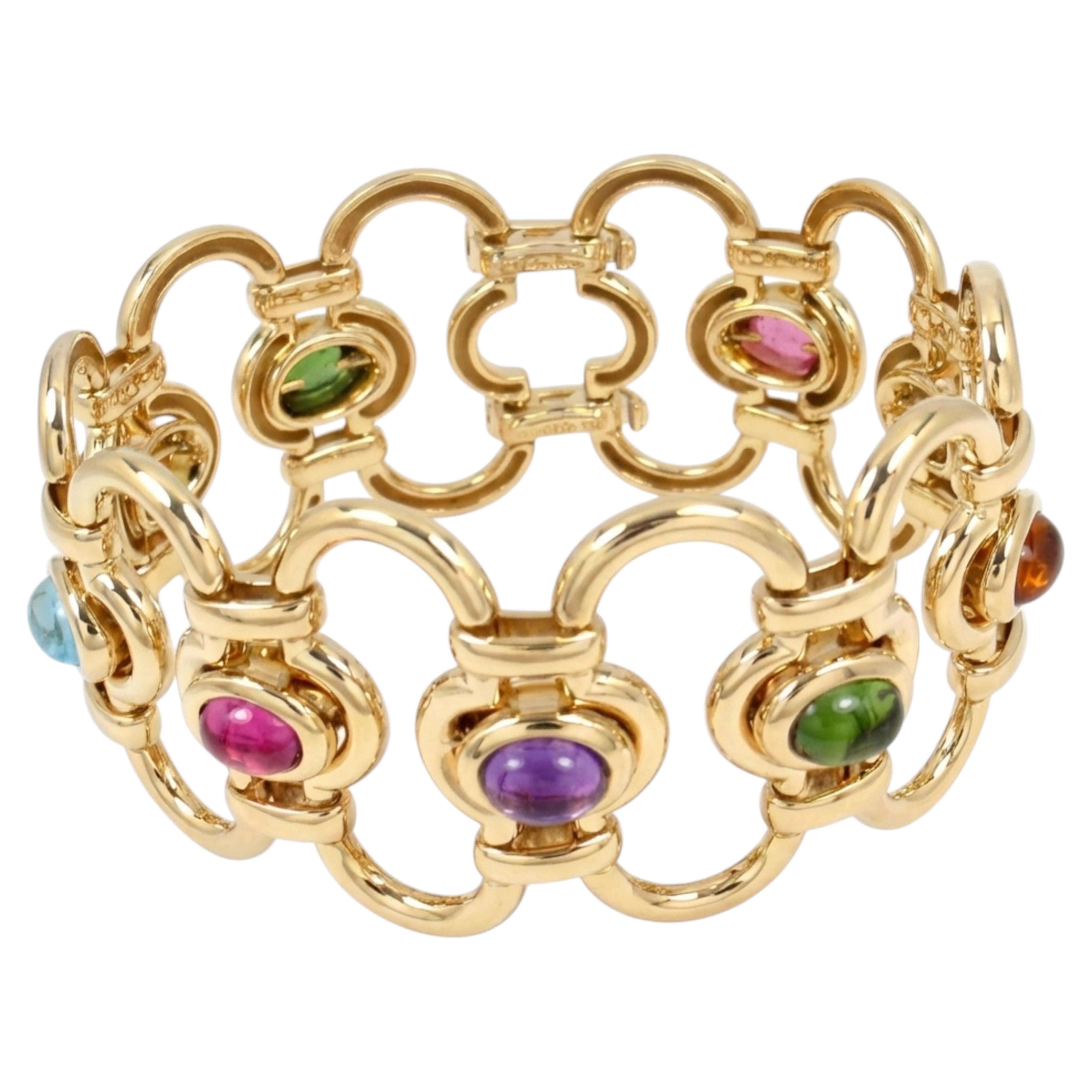 Paloma Picasso for Tiffany & Co. Baroque Multi-Gem 18K Gold Wide Bracelet