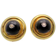 Retro Paloma Picasso for Tiffany & Co. Black Onyx and Diamond Clip Earrings