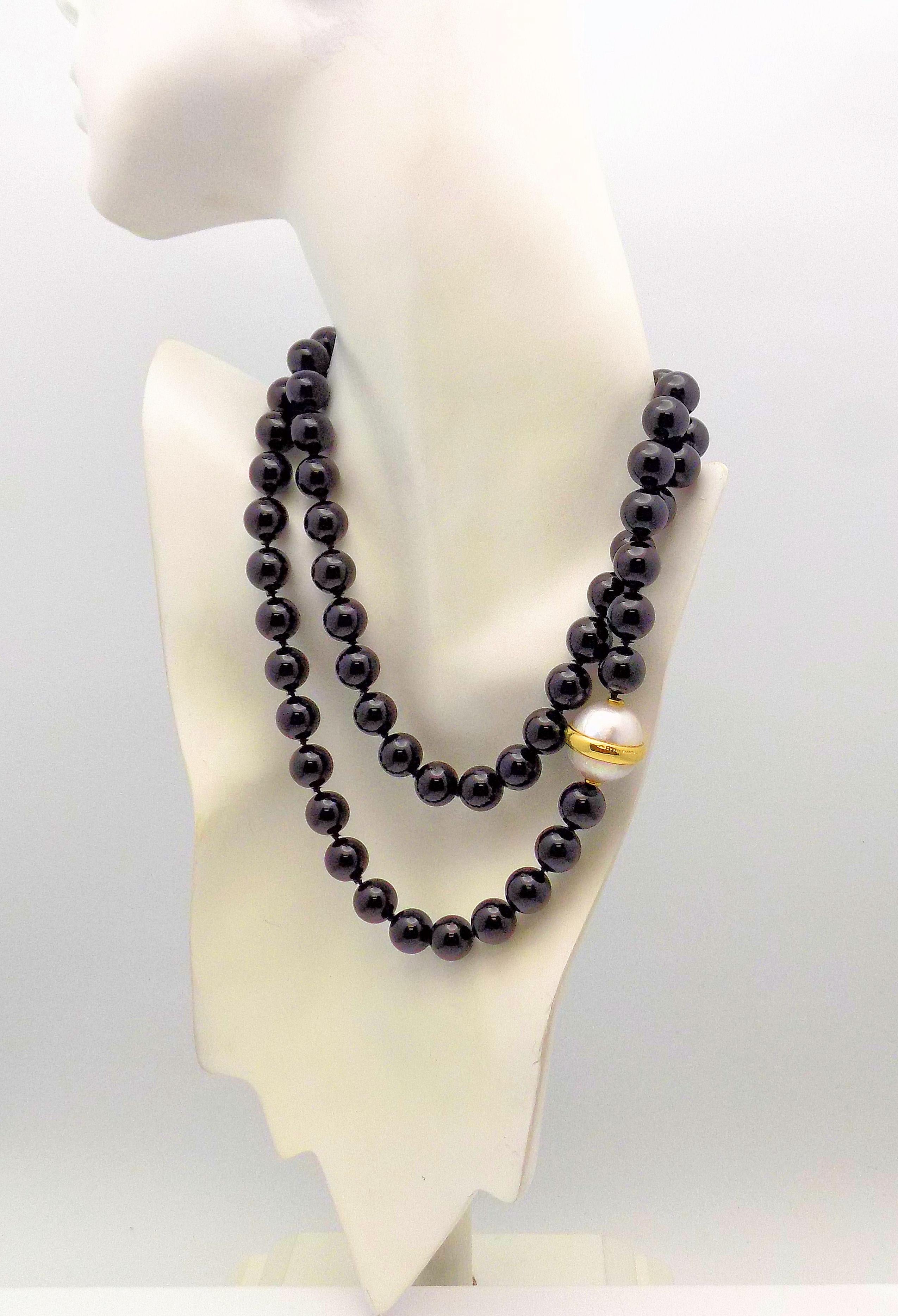 tiffany black pearl necklace