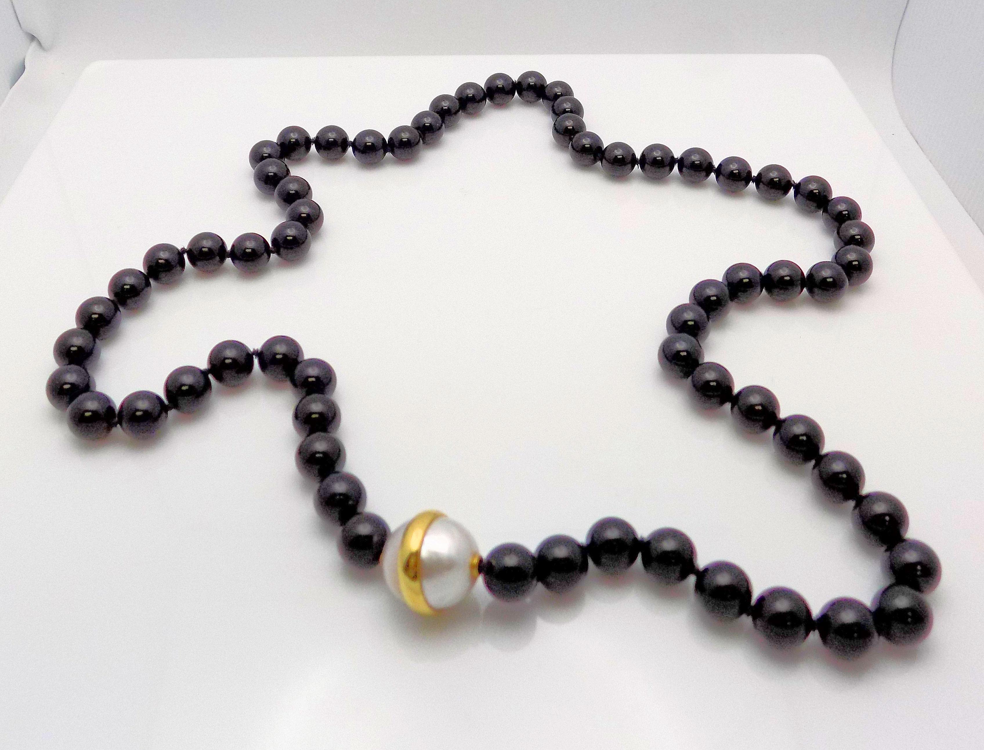Paloma Picasso for Tiffany & Co. Black Onyx, Diamond and Mabé Pearl Suite In Good Condition For Sale In Dallas, TX