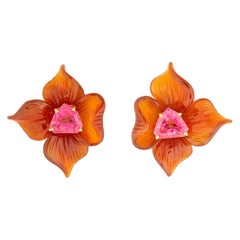 Paloma Picasso for Tiffany & Co. Carved Carnelian and Tourmaline Earrings