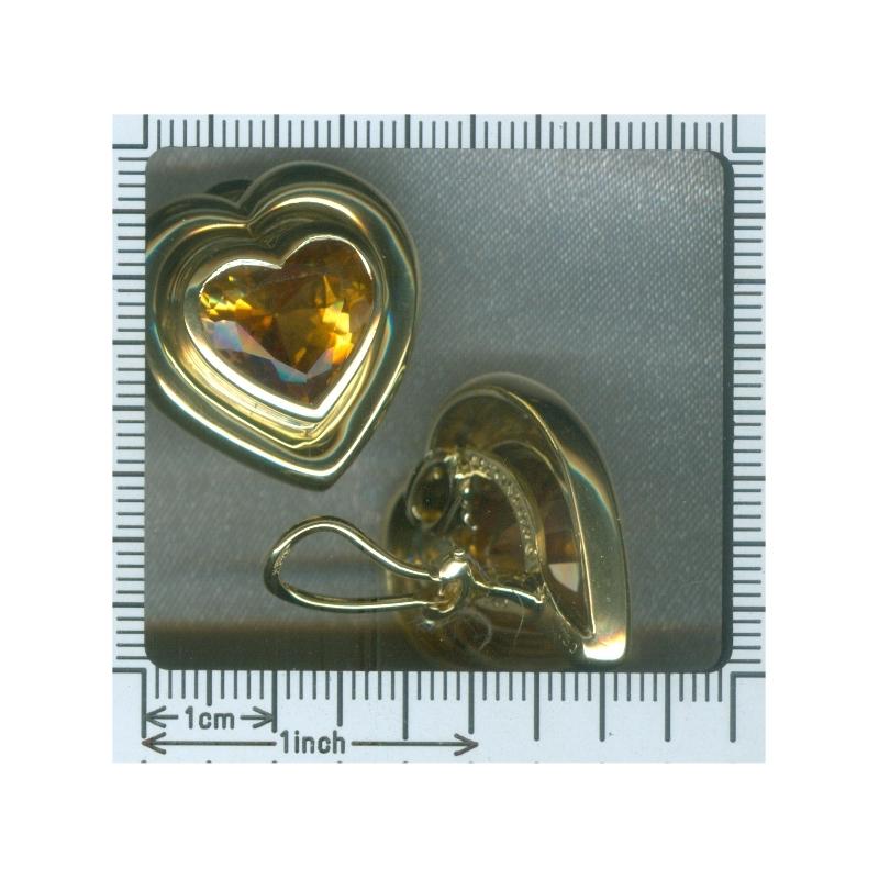 Paloma Picasso for Tiffany & Co. Citrine 18 Karat Gold Heart Clip on Earrings For Sale 6