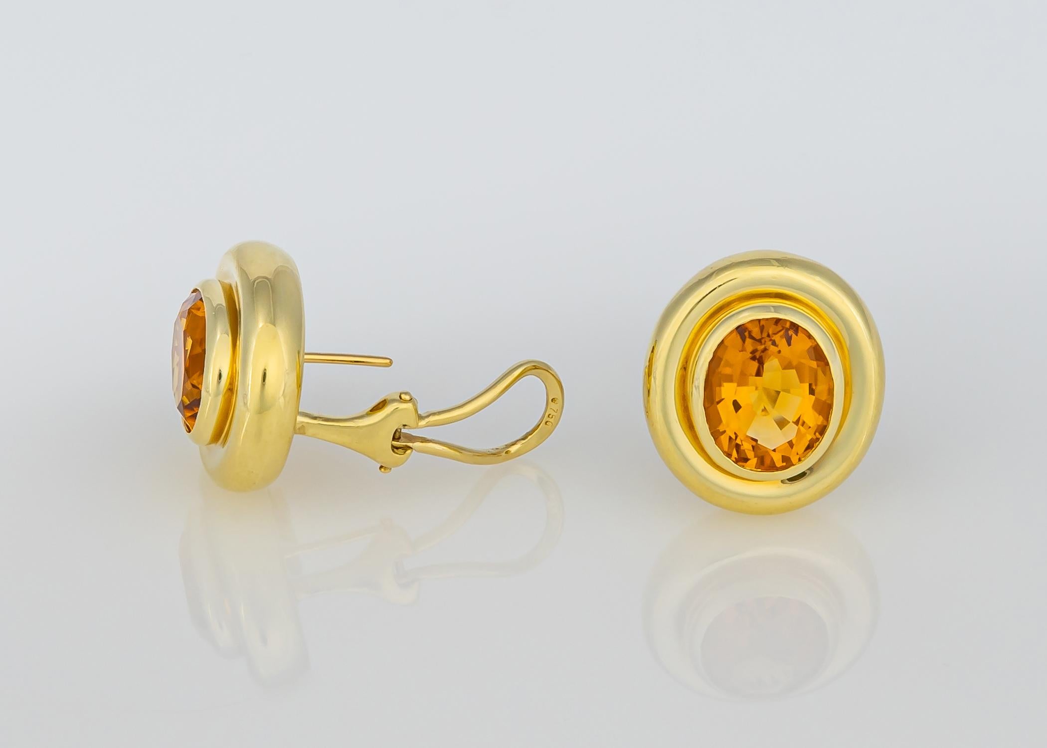 Paloma Picasso für Tiffany & Co. Ohrringe aus Citrin und Gold (Ovalschliff) im Angebot