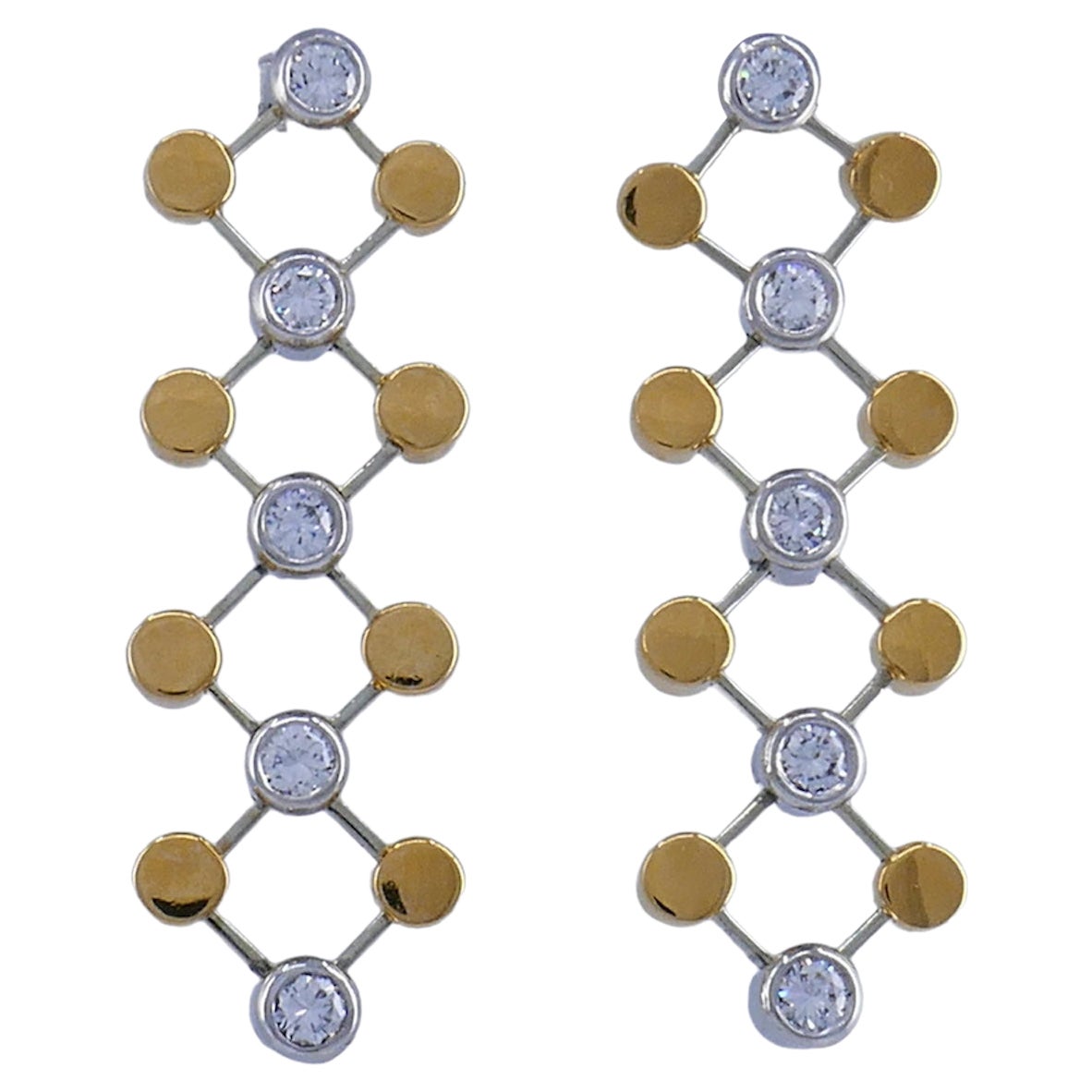 Paloma Picasso for Tiffany & Co. Boucles d'oreilles or platine avec goutte de diamant en vente