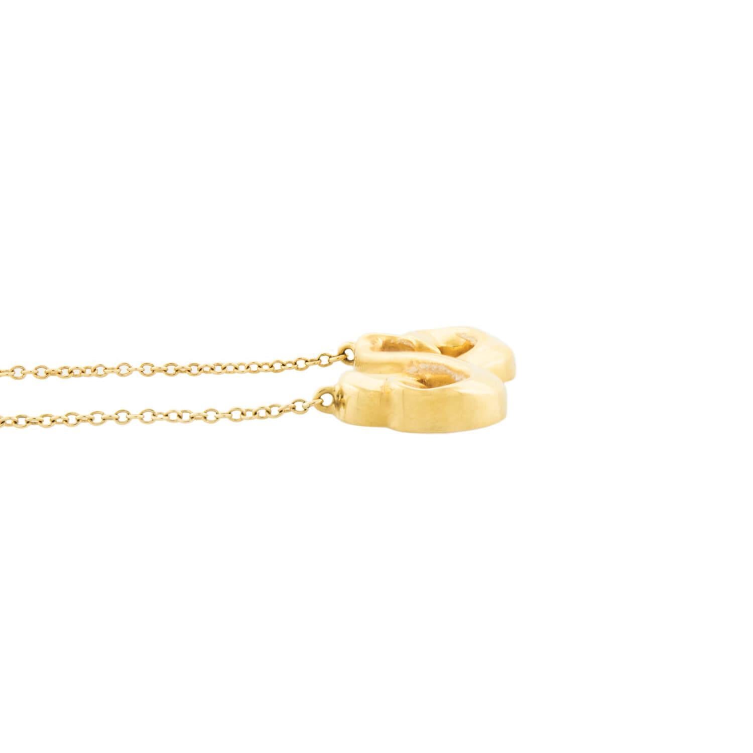 Women's PALOMA PICASSO FOR TIFFANY & CO. Estate 18k Interlocking Hearts Necklace For Sale