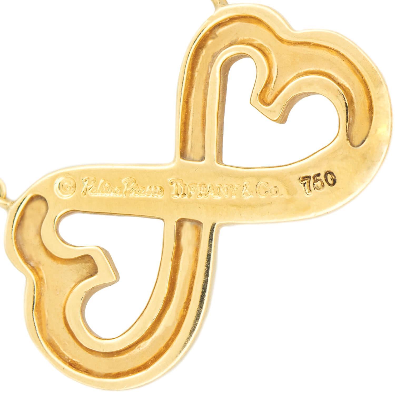 PALOMA PICASSO FOR TIFFANY & CO. Collar Estate 18k Corazones entrelazados en venta 1