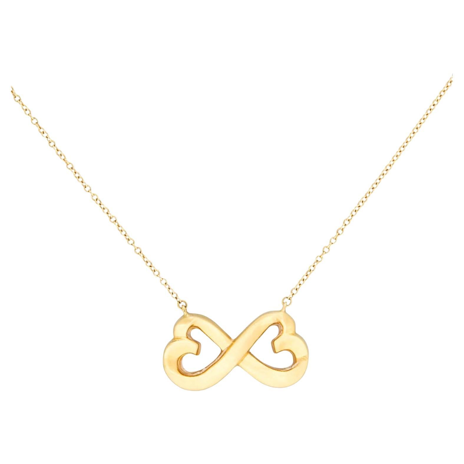 PALOMA PICASSO FOR TIFFANY & CO. Estate 18k Interlocking Hearts Necklace For Sale