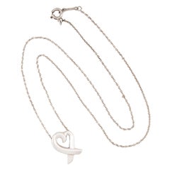 PALOMA PICASSO for Tiffany& CO. Estate Sterling Silver Heart Pendant Necklace